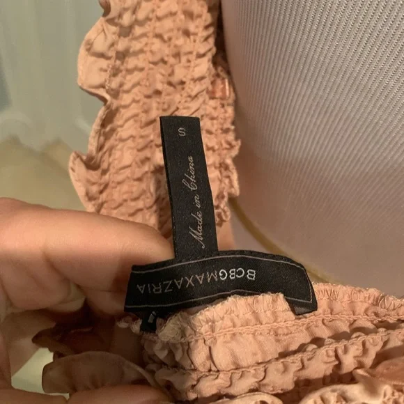 BCBG pink over the shoulder silk shirt - Picture 2 of 3